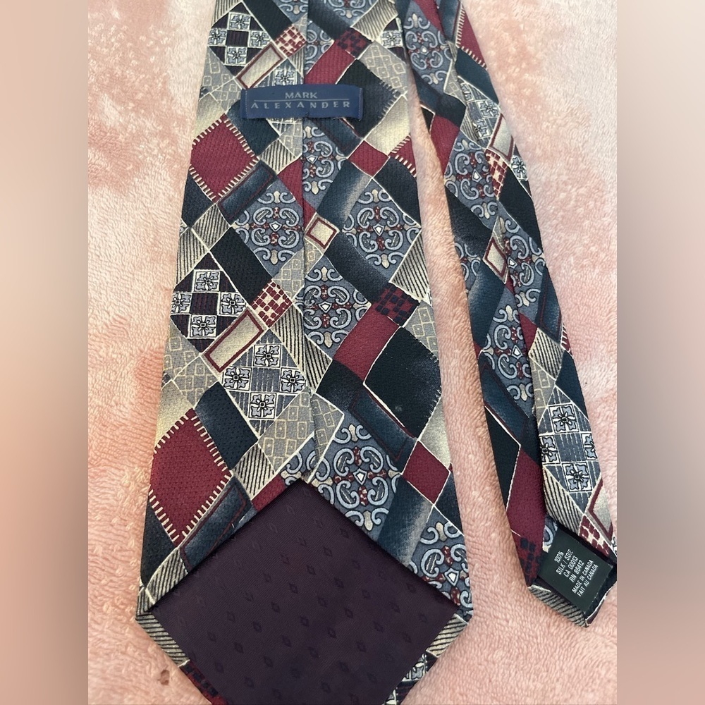 Mark Alexander Geometric Pattern Tie - Picture 5 of 8